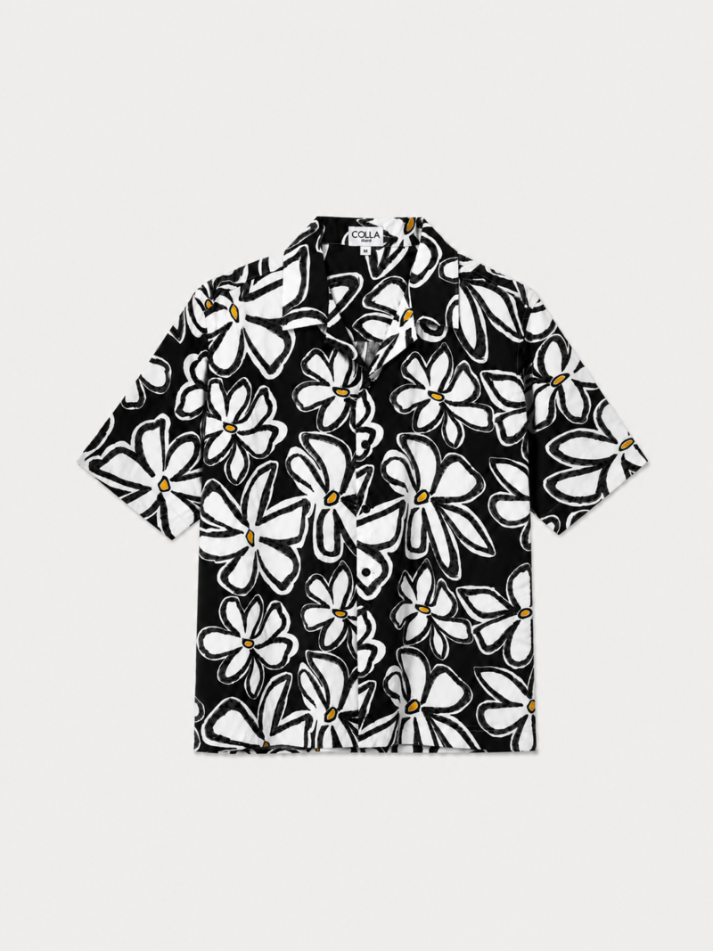 Flora Boxy Shirt Black