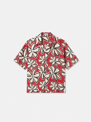 Flora Boxy Shirt Red