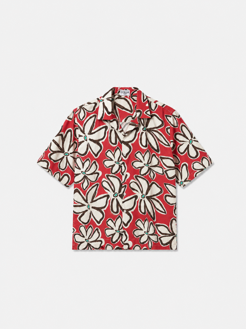 Flora Boxy Shirt Red